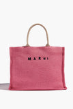 Marni Top Handle Bags Large Basket Bag in Fuchsia Fluo/Natural