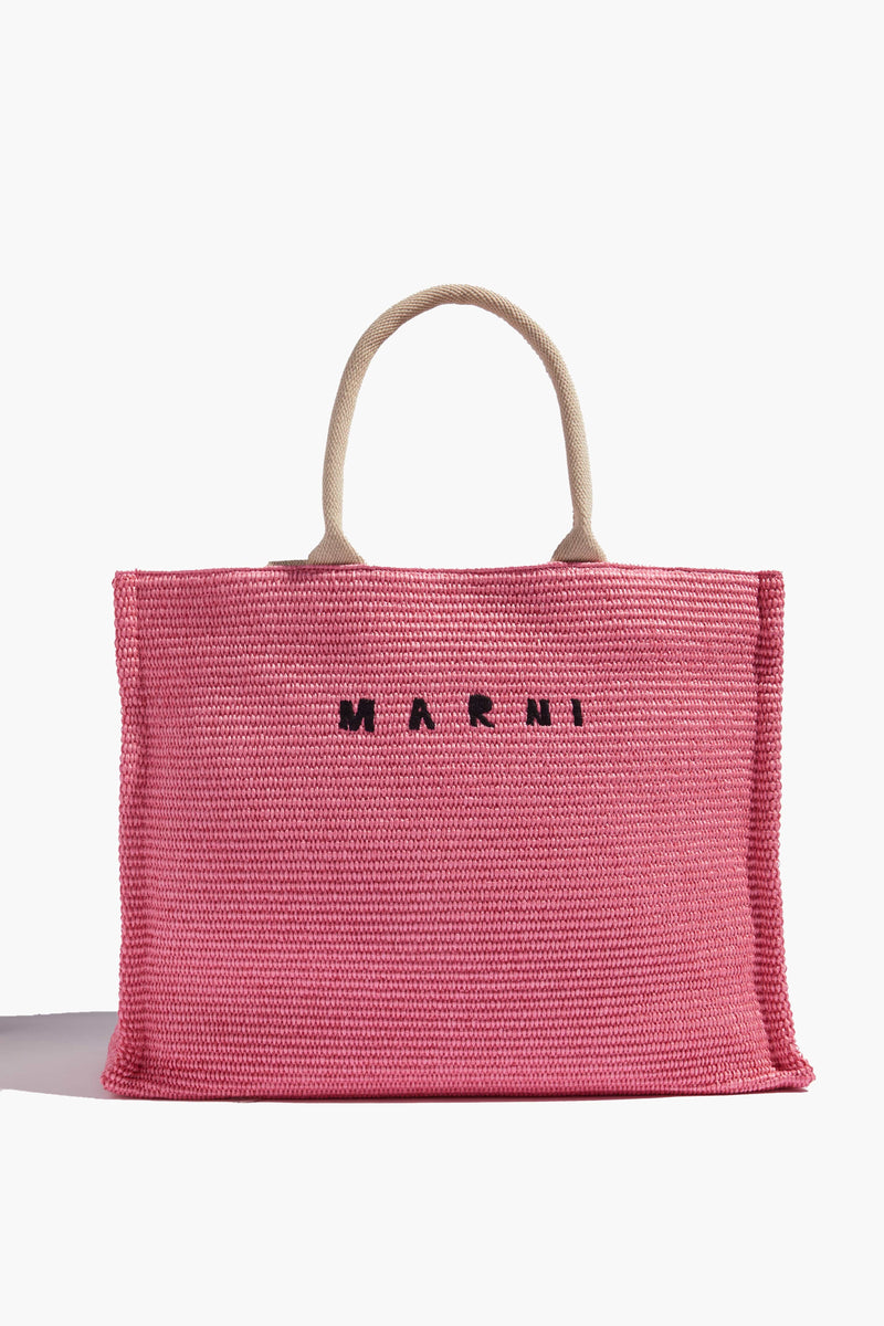 Marni Large Basket Bag in Fuchsia Fluo/Natural – Hampden Clothing