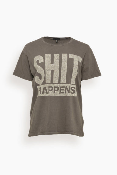 R13 Tops Shit Happens Boy Tee in Faded Black