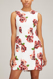 Adam Lippes Dresses Printed Twill Flared Sheath Dress in Ivory Floral