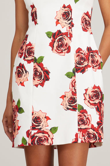 Adam Lippes Dresses Printed Twill Flared Sheath Dress in Ivory Floral