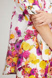Adam Lippes Tops Short Sleeve Trapeze Top in Ivory Floral