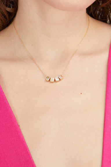 Adina Reyter Necklaces Pave C Initial Bead in 14k Yellow Gold