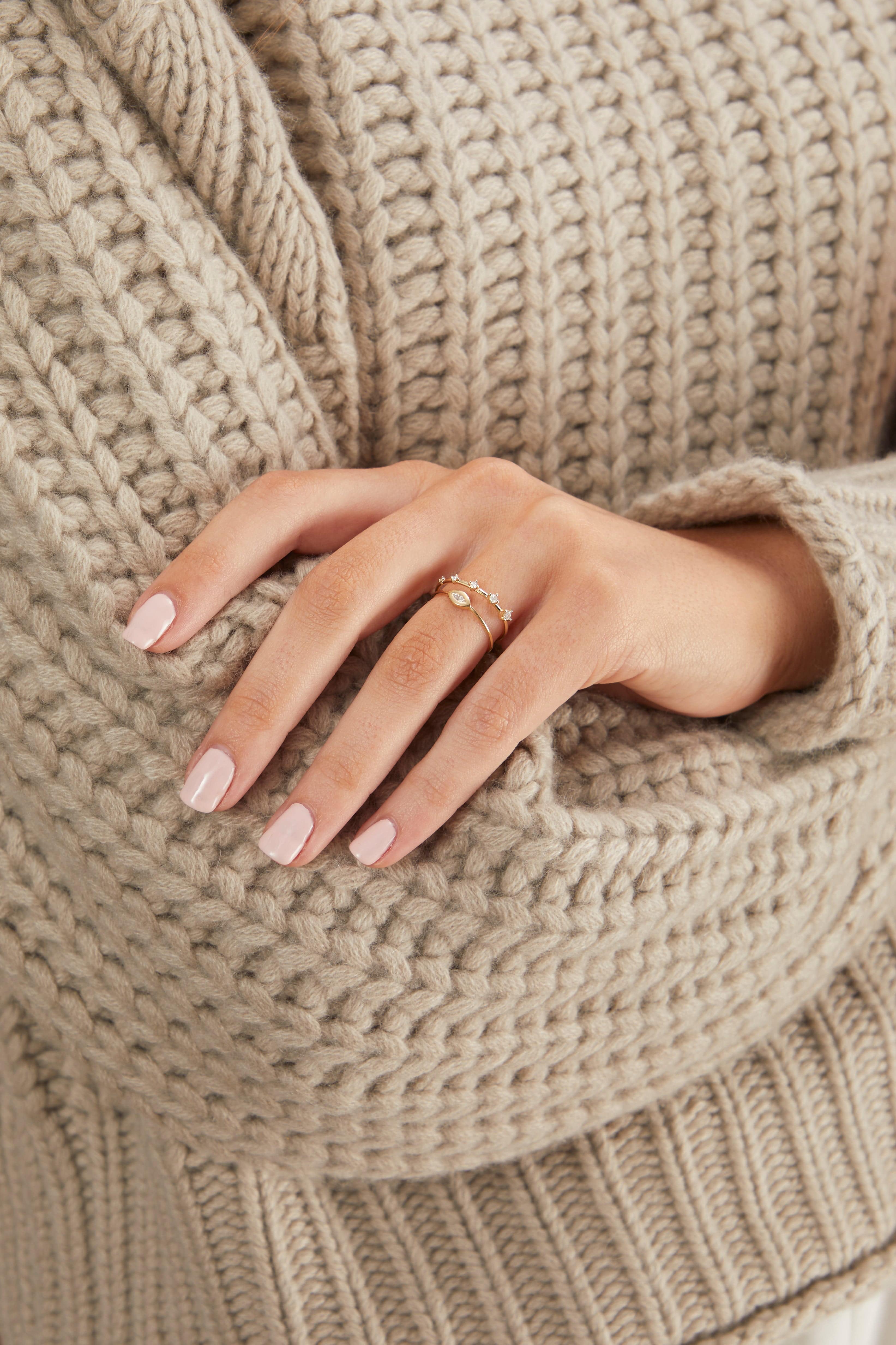 Adina Reyter Rings Super Tiny 5 Diamond Stacking Ring in 14k Yellow Gold
