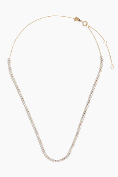 Adina Reyter Necklaces Round Diamond Half Riviera Necklace in 14k Yellow Gold