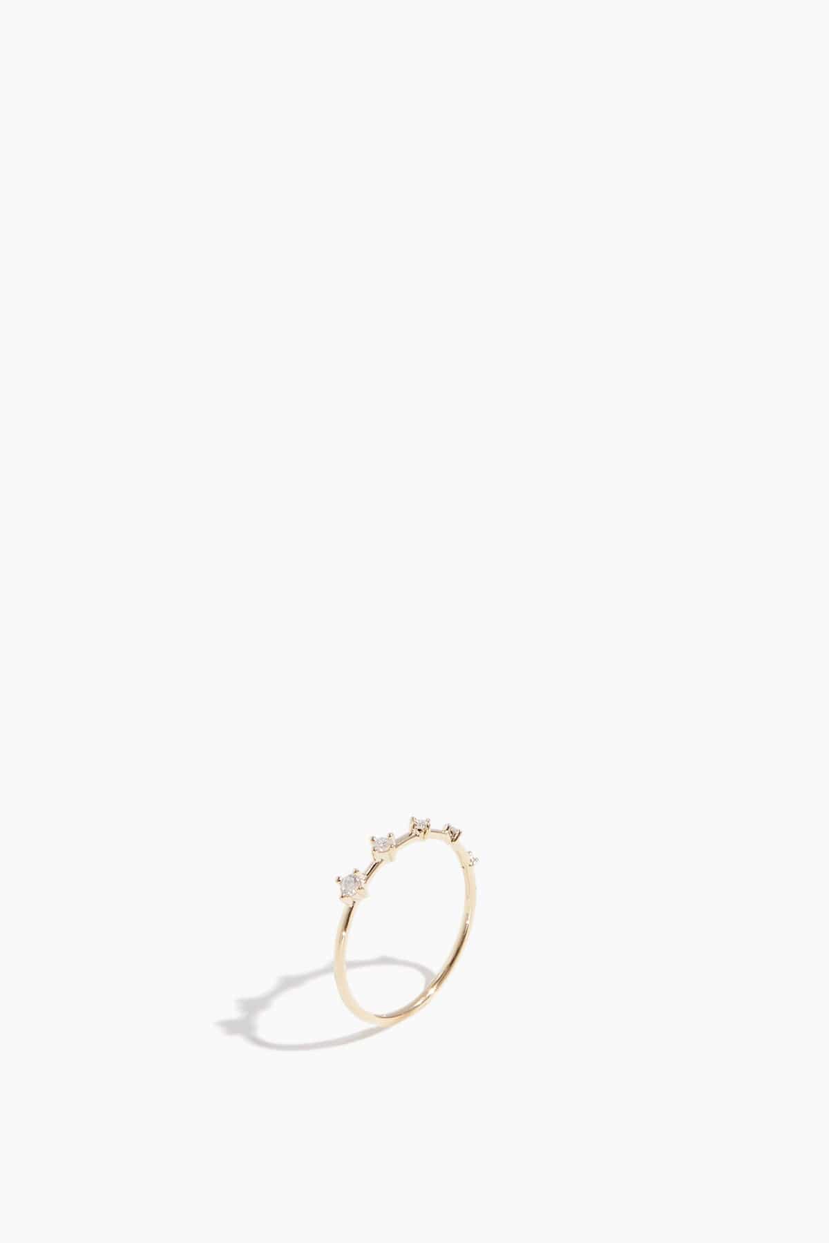 Adina Reyter Rings Super Tiny 5 Diamond Stacking Ring in 14k Yellow Gold