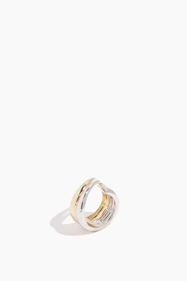 Adina Reyter Rings XL Solid Thorn Ring Set in 14k Yellow Gold/Sterling Silver