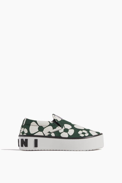 Paw Sneakers in Forest Green/Stone White