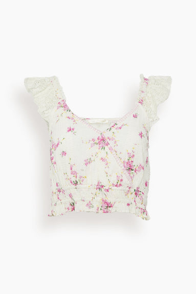 LoveShackFancy Tops Drea Crop Top in Magenta Light