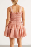 Aje Dresses Jacinto Pleated Mini Dress in Nude Pink Aje Jacinto Pleated Mini Dress in Nude Pink