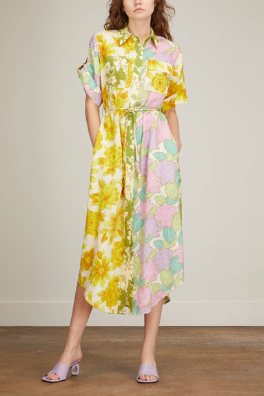 Hampden Clothing Casual Dresses Elora Patchwork Shirtdress in Multi Alemais Elora Patchwork Shirtdress in Multi
