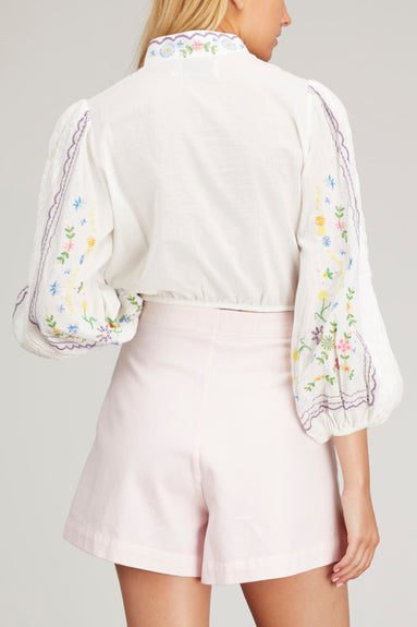 Alemais Tops Juniper Embroidered Top in Ivory Alemais Juniper Embroidered Top in Ivory