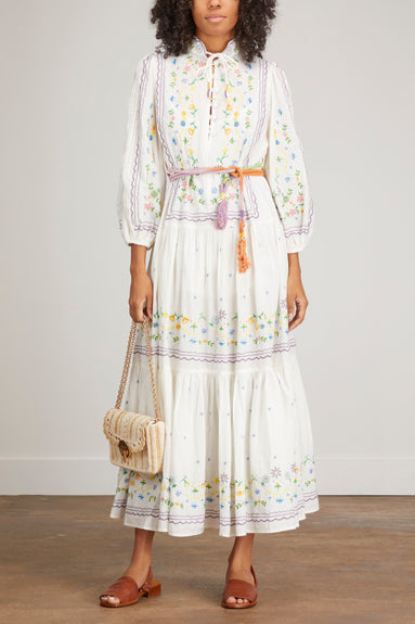 Alemais Dresses Juniper Embroidered Midi Dress in Ivory Alemais Juniper Embroidered Midi Dress in Ivory