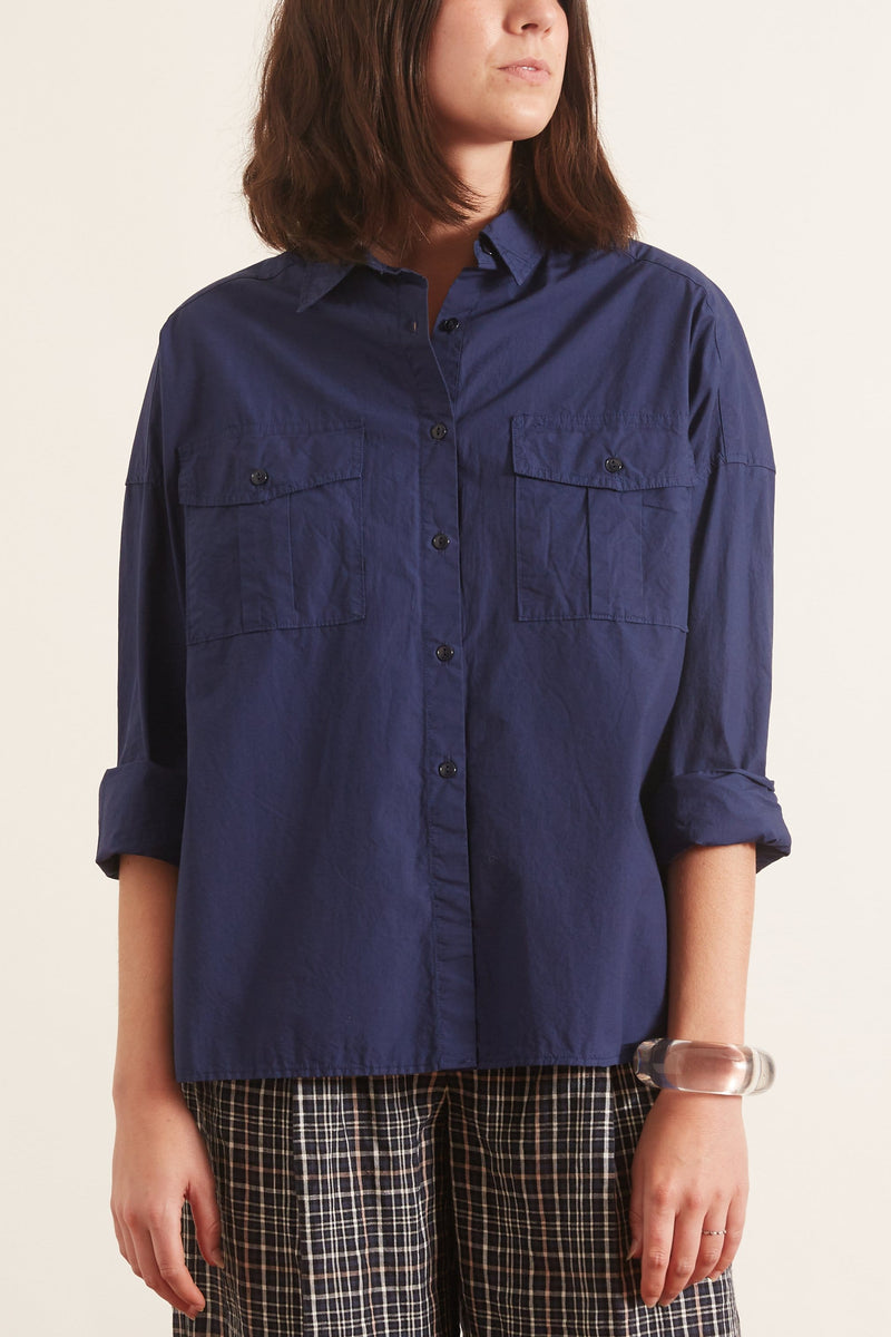 Alex Mill Oversized Garment Dyed Shirt in Navy – Hampden Clothing
