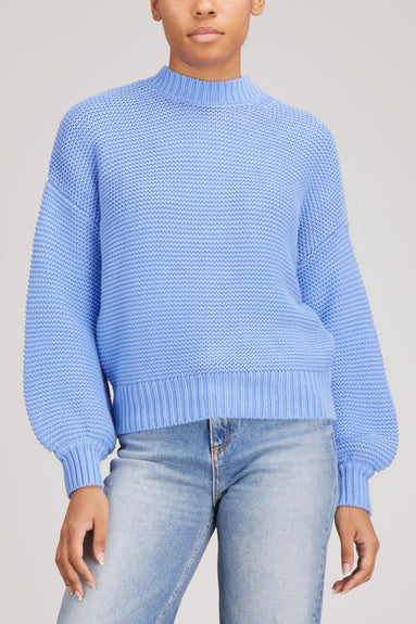 Alex Mill Sweaters Button Back Crewneck Sweater in French Blue
