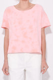 Alex Mill Clothing Solid Short Sleeve Boatneck Fleece Top in Coral Pink