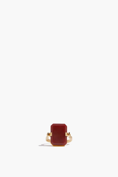 Aliita Rings Deco Sandwich Ring in Jade/Carnelion Aliita Deco Sandwich Ring in Jade/Carnelion