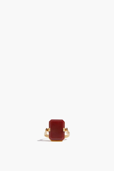 Aliita Rings Deco Sandwich Ring in Jade/Carnelion Aliita Deco Sandwich Ring in Jade/Carnelion