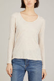 American Vintage Tops Jacksonville Long Sleeve Shirt in Creme Chine