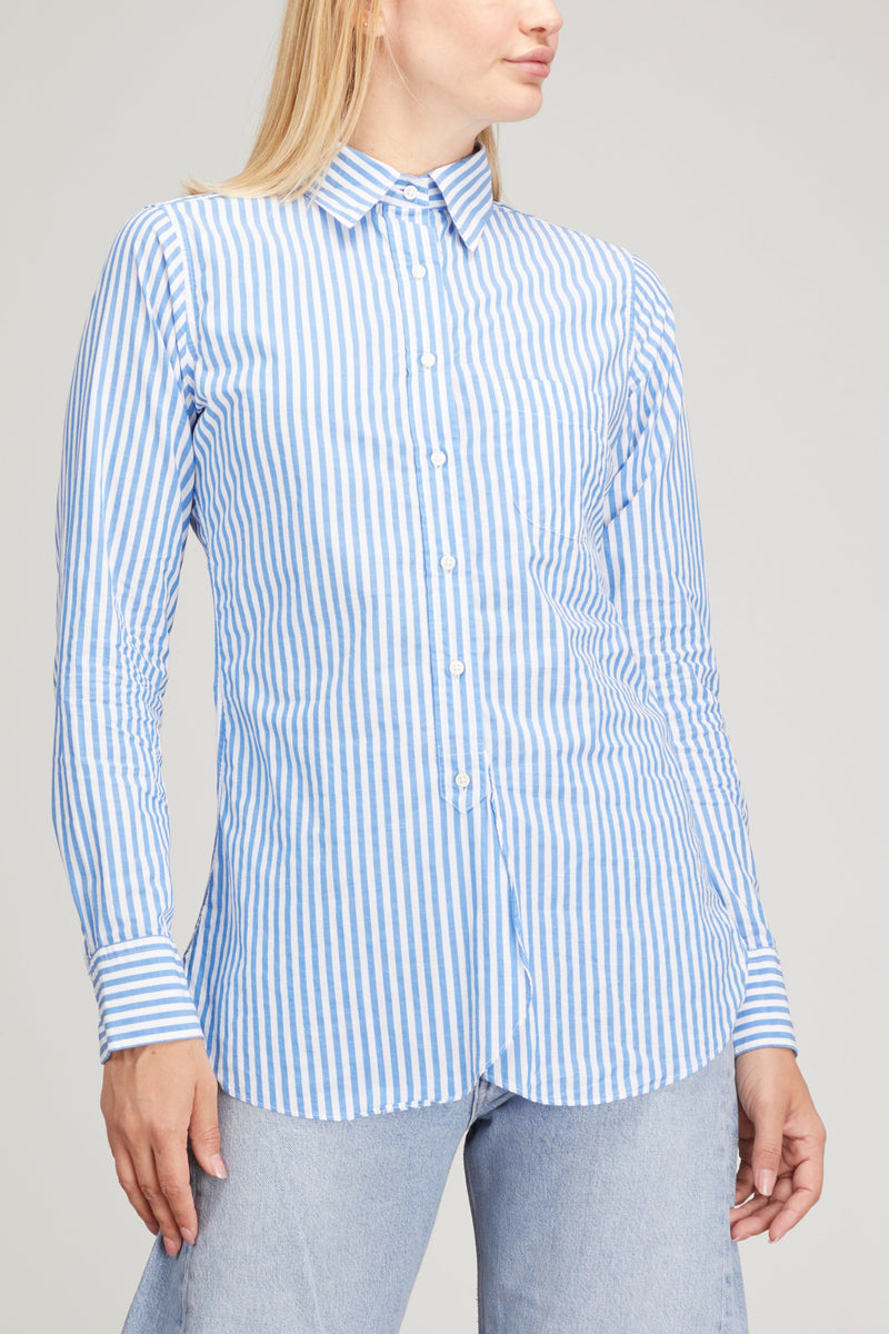 Ann Mashburn Boyfriend Shirt in Blue Chambray Stripe – Hampden