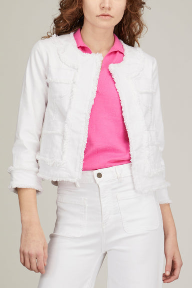 Ann Mashburn Jackets Kiki Jacket in White Stretch Denim Ann Mashburn Kiki Jacket in White Stretch Denim