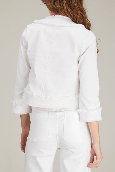 Ann Mashburn Jackets Kiki Jacket in White Stretch Denim Ann Mashburn Kiki Jacket in White Stretch Denim