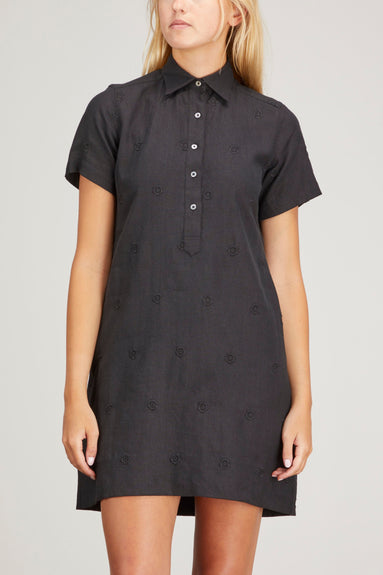 Ann Mashburn Dresses Short Sleeve Popover Dress in Black Ann Mashburn Short Sleeve Popover Dress in Black