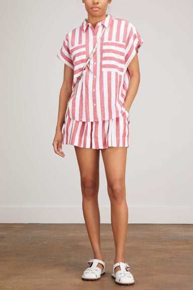 Apiece Apart Shorts Trail Short in Red and White Stripe Apiece Apart Trail Short in Red and White Stripe