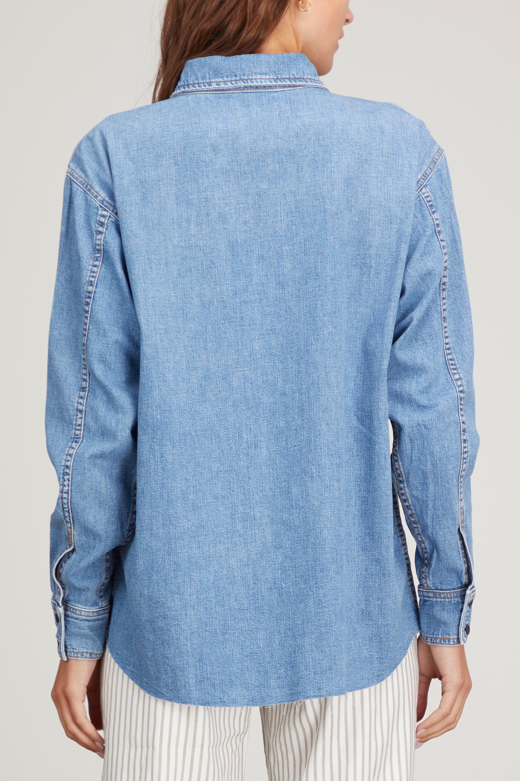 Askk NY Tops Oversize Denim Shirt in Palm Canyon Askk NY Oversize Denim Shirt in Palm Canyon
