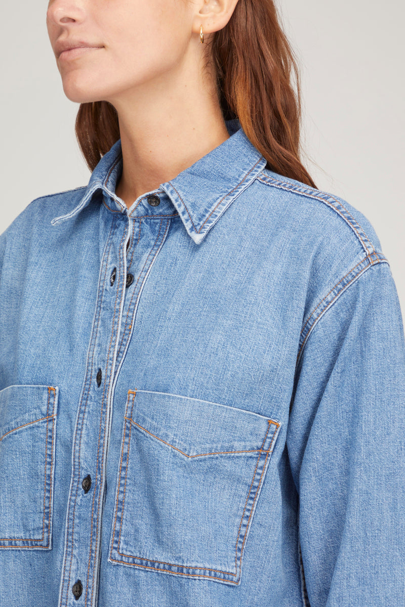 Askk NY Oversize Denim Shirt in Palm Canyon – Hampden Clothing