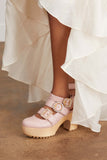 Autumn Adeigbo Clogs Buckle Ankle Strap Clog in Dusty Pink Autumn Adeigbo Buckle Ankle Strap Clog in Dusty Pink