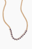 Vintage La Rose Necklaces Bezel Iolite Hearts Necklace in 14k Yellow Gold