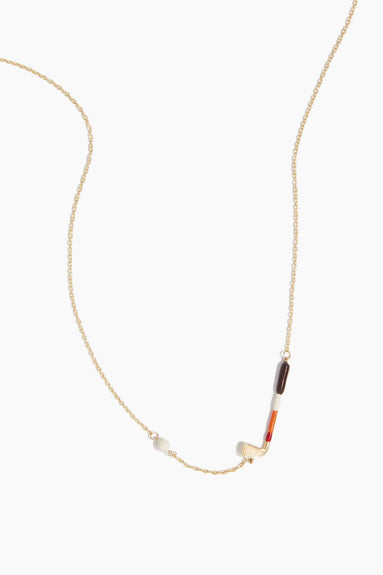 Aliita Necklaces Golf Pelota Enamel Necklace in Mango/Dark Brown Aliita Golf Pelota Enamel Necklace in Mango/Dark Brown