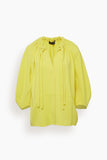Matte Crepe V-Neck Top in Yellow