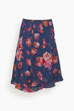 Dorothee Schumacher Skirts Floral Freedom Skirt in Blue Pink Mix