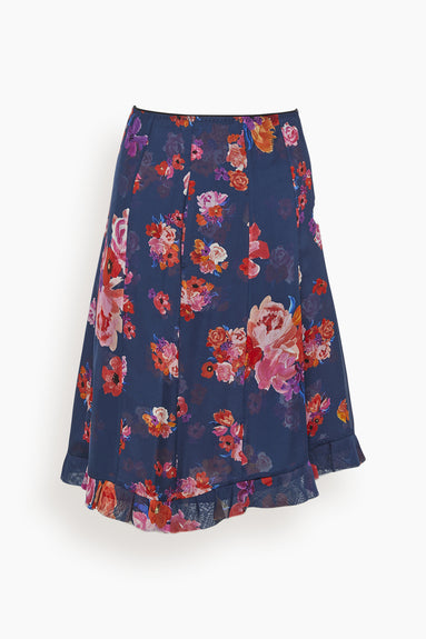 Dorothee Schumacher Skirts Floral Freedom Skirt in Blue Pink Mix