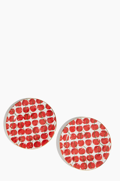 Dessert Plates Set of 2 in Cherries Avorio