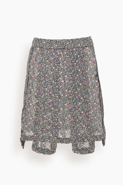 Printed Light Crepe Skirt in Moonlight Mauve