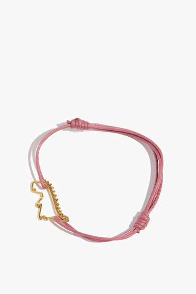 Dino Puro Cord Bracelet in Yellow Gold/Vintage Pink