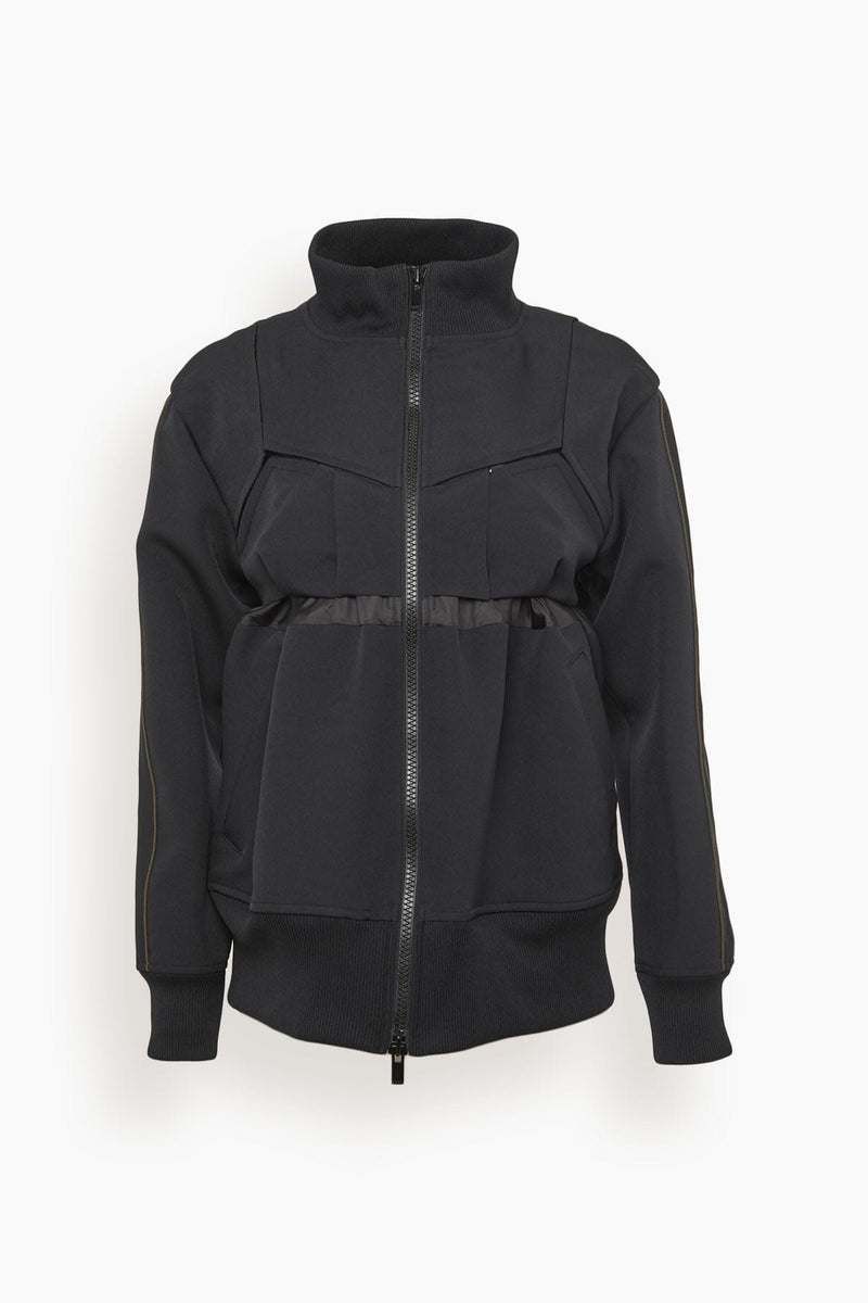 Sacai Technical Jersey Zip Up Blouson in Black – Hampden Clothing