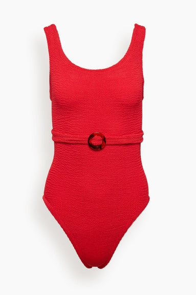 Hunza G Swimwear Solitaire Swimsuit in Red