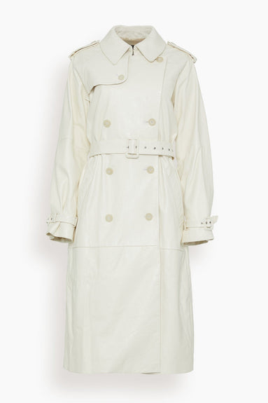 Nili Lotan Coats Leather Tanner Trench Coat in Ivory