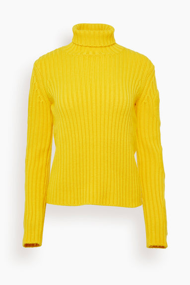 Cut Out Sleeve Turtleneck Jumper in Yellow