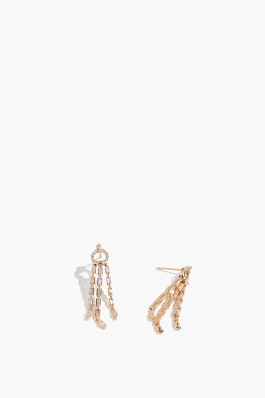 Dana Rebecca Earrings Sadie Pearl Baguette and Marquise Statement Earrings in Yellow Gold