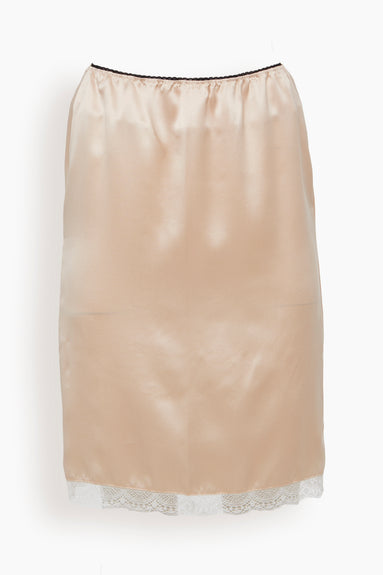 Slip Skirt with Lace in Nude