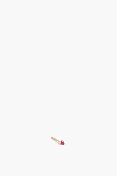 Ruby Single Stud in 14k Yellow Gold