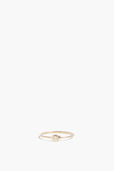 Diamond Evil Eye Stacking Ring in 14k Yellow Gold