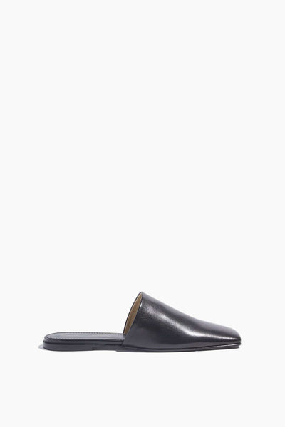 Square Mule Slipper in Black
