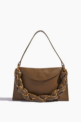 Truffle Collection padded chunky chain shoulder bag in orange