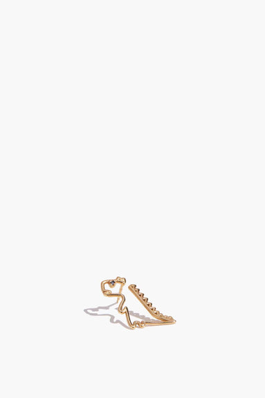 Aliita Earrings Sapphire Dino Single Earring in Yellow Gold